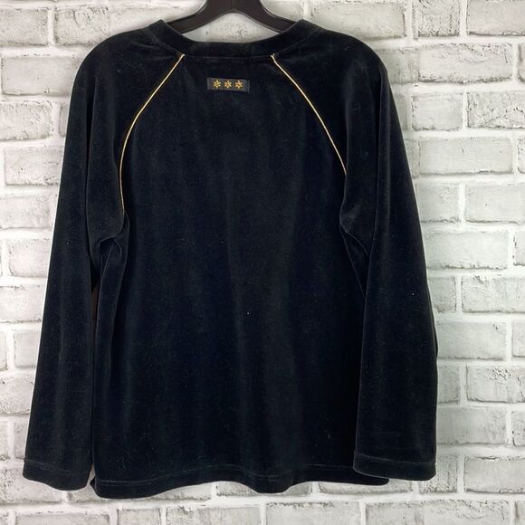 Vintage Catalina Jogging Suit Sweat Suit Velvet Size Medium Black Gold 2 piece - Picture 5 of 11